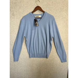 NWT VINTAGE Rydal Bi-loft V-Neck Long Sleeve Sweater Monsanto Baby Blue XL